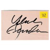 Yehudi Menchin, violinist, autograph on 3x5 card