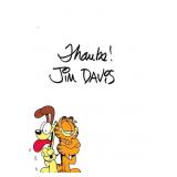 Jim Davis, autograph on 4 1/2 x 6 Garfield Print