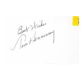 Tom Hennessy, autograph on 3x5 card