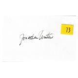 Jonathan Winters, autograph on 3x5 card