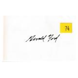 Gerald Ford, President, autograph on 3x5 card