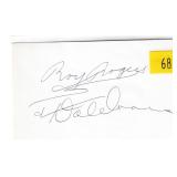 Roy Rogers & Dale Evans, autographs on 3x5 card