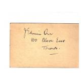 J. Edwin Orr, aythor, autograph on 3 1/2 x 5 1/2