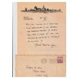 Hendrik Willm Van Loon, author, signature on note