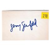 Jerry Seinfeld, comic, autograph on 3x5 card
