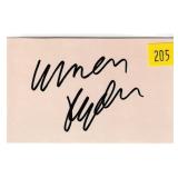 Winona Ryder, actress, autograph on 3x5 card