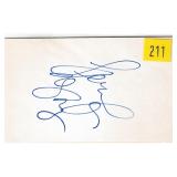 Jennifer Lopez, actress, autograph on 3x5 card