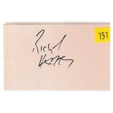 Richard Harris, actor, autograph on 3x5 card