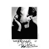 Phil Collins , singer, autograph on 3 1/2 x 5 1/2