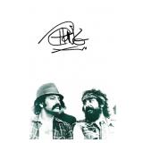 Tommy Chong, actor, autograph on 3 1/2 x 5 1/2