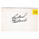 Richard Widmark, actor, autograph on 3x5 card
