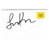 Larry King, autograph on 3x5 card