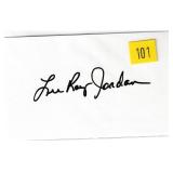 Lee Roy Jordan, Football HOF, autograph on 3x5