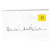 Bea Arthur, actress, autograph on 3x5 card