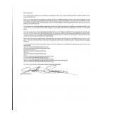 Jonathan Passow, actor, signature on letter to