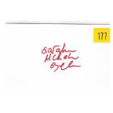 Sarah Michelle Geller, actress, autograph on 3x5