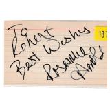 Roseanne Arnold, comic, autograph on 3x5 card