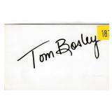 Tom Bosely, actor, autograph on 3x5 card