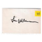 Liv Ullmann, actress, autograph on 3x5 card