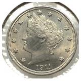 1911 Liberty nickel, Unc.