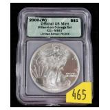 2000-W American Silver Eagle, ICG slab certified