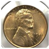 1941 Lincoln cent, BU