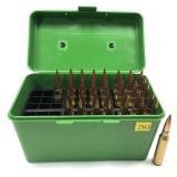 Lot, .338 Lapua Mag cartridges in Case Guard