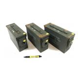 Lot, 3 metal ammo cans