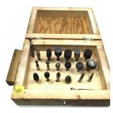 Nicholson specialty drill bit set in wooden box