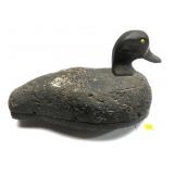 Early cork body wooden head decoy signed B.