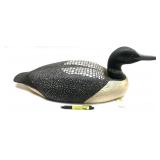 Northern Diver loon wooden decoy signed W.