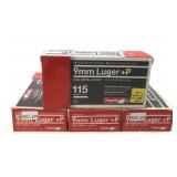 x4- Boxes of 9mm Luger +P 115-grain FMJ Aquila