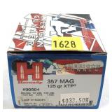 Box of .357 Mag. 125-grain XTP Hornady cartridges,