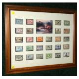 Frame of 26 Duck Stamps, frame size: 19" x 22 1/2"