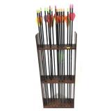 Lot, arrow rest/holder with 20 assorted carbon