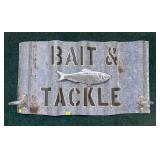 Metal "Bait & Tackle" sign, 17" H x 28" W