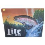 Miller Lite Beer plastic fishing sign,