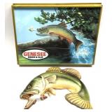 Lot, vintage Genesee Beer plastic sign and