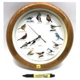Quarts bird clock, approx. 14" Diam.