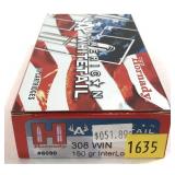 Box of .308 WIN 150-grain Interlock Hornady