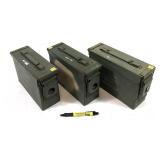 Lot, 3 metal ammo cans