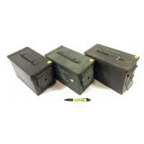 Lot, 3 metal ammo cans
