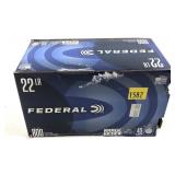 Box of 800 rounds .22 LR LRN Federal cartridges,