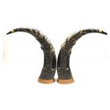 Pair of decorative carved antlers, approx. 19" H