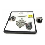 Lot, assorted German pins and ring