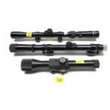 Lot: 3 scopes, Tasco 3-7x20 and 1- Savage 4, and