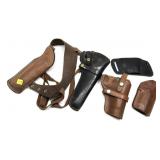 Lot, 5 assorted leather holsters including