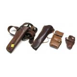 Lot, 4 leather holsters: including Hunter and