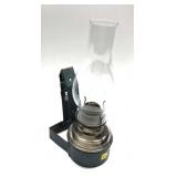 P & A Co Vintage oil lamp in metal frame/holder