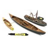 Lot, 3 decorative wooden boats